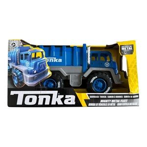 Tonka Mighty Metal Fleet Garbage Truck Die-Cast Metal Toy Truck Blue (2022)